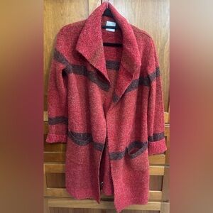 Cyrus Red striped Women's Cardigan